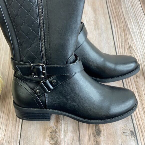 Guess Black Leather Boots 7M-WC - Picture 7 of 8